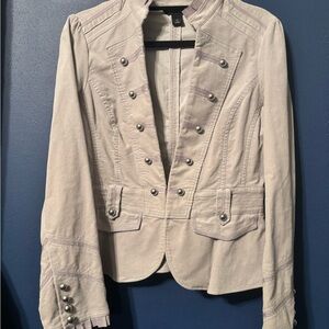 White House Black Market Light Beige Military Blazer